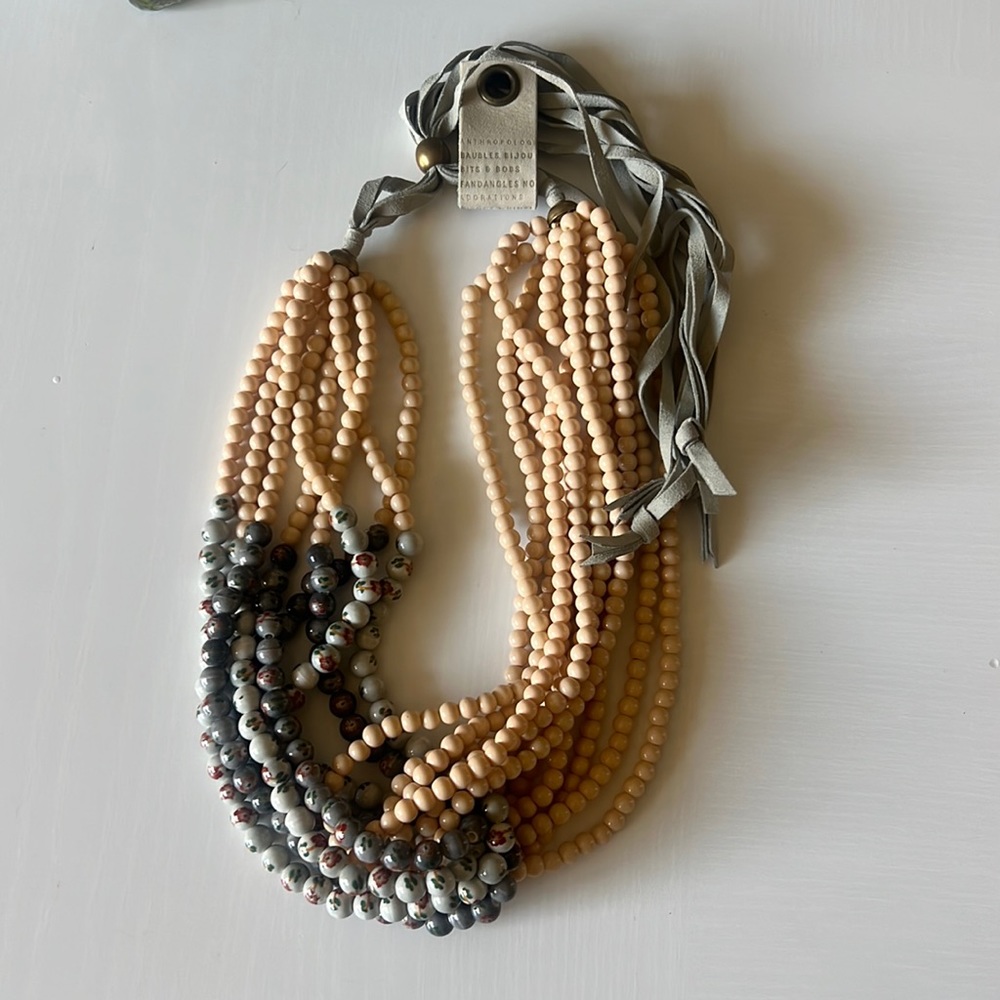 Anthropology Howland beaded adjustable necklace.